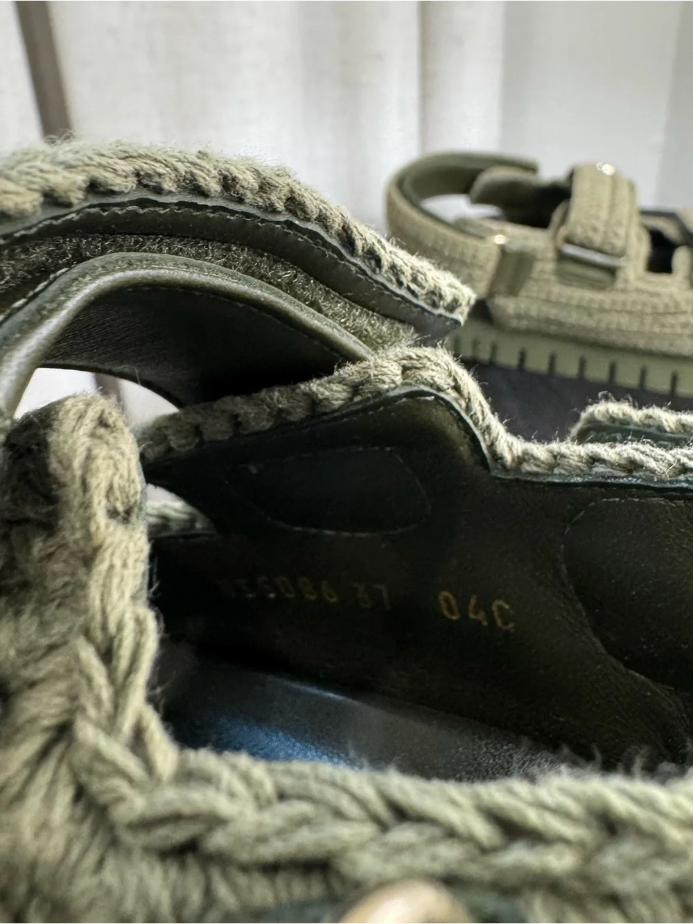 Gucci GG Crochet Platform Dad Strap Sandals Green 37